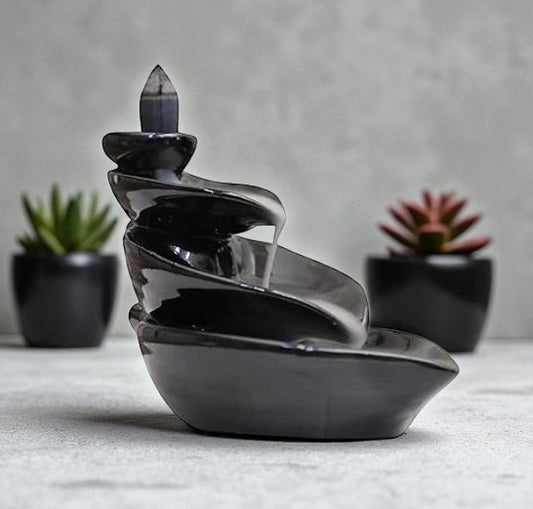 Leaf ceramic backflow Dhoop Cone & Burner