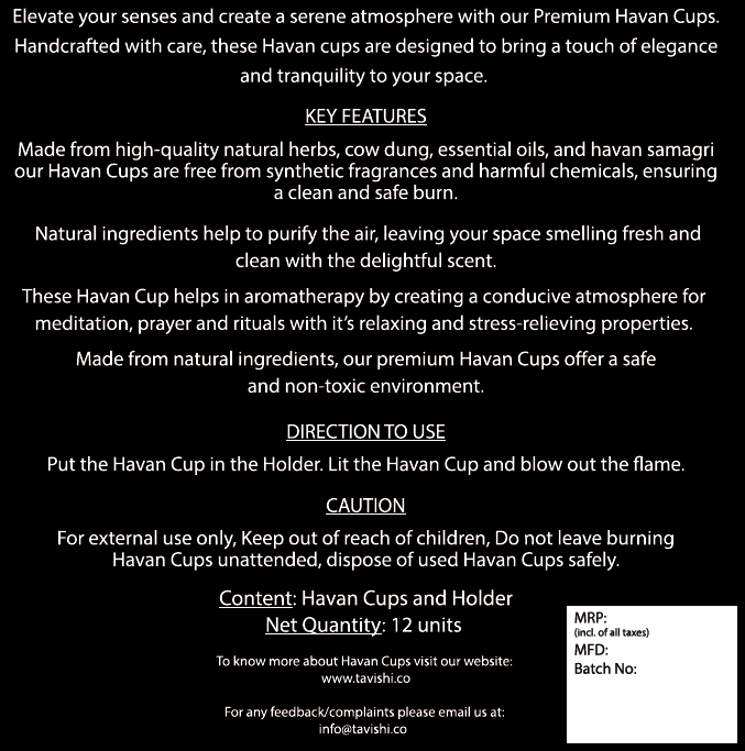 Premium Havan Cups (Havan Kund – Shaped) - Without Holder