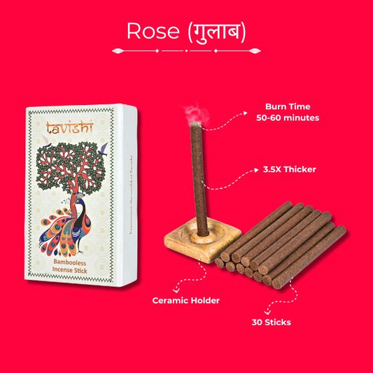 Rose Bambooless Incense Sticks