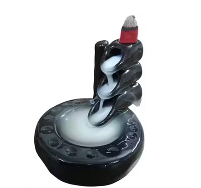 Bamboo-Style Backflow Incense Burner + 30 Incense Cones